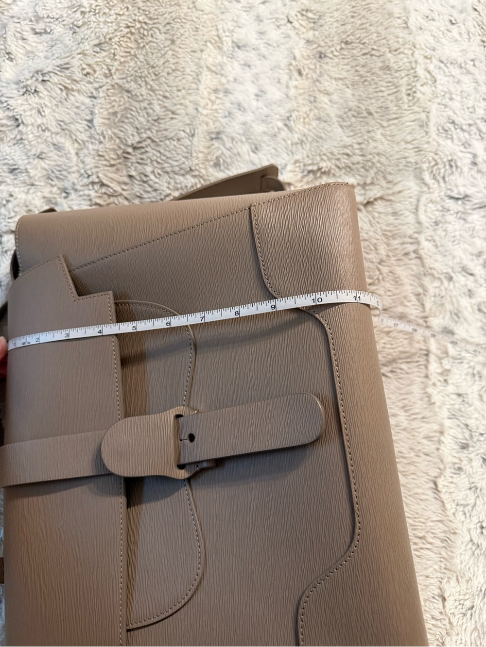 Senreve Maestra Mimosa Latte Gold Taupe Structured Leather Work School Bag - Picture 10 of 16